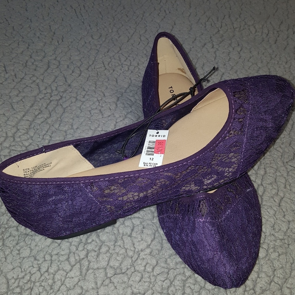 Torrid Purple Lace Flats Plus
